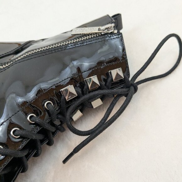 MICHAEL Michael Kors Women's Haskell Platform Combat Boots Patent Leather Black - Picture 10 of 15